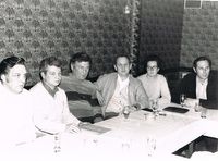 Der Vorstand 1972 vl. Jakob Krull, Peter Gessel, Hermann de Vries, Hinrich Kulmann, Erika de Vries und Jan Voss